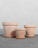 Terracotta krukke med underfad - Terracotta - Ø11