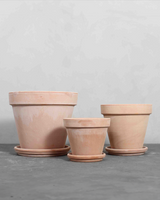 Terracotta krukke med underfad - Ø47